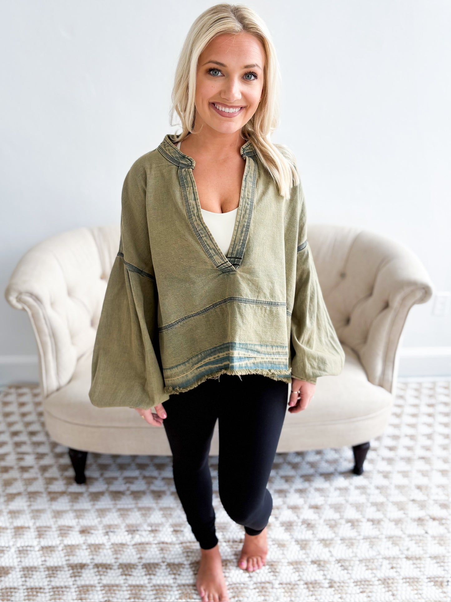 Jude Denim Pullover - Warm Camel