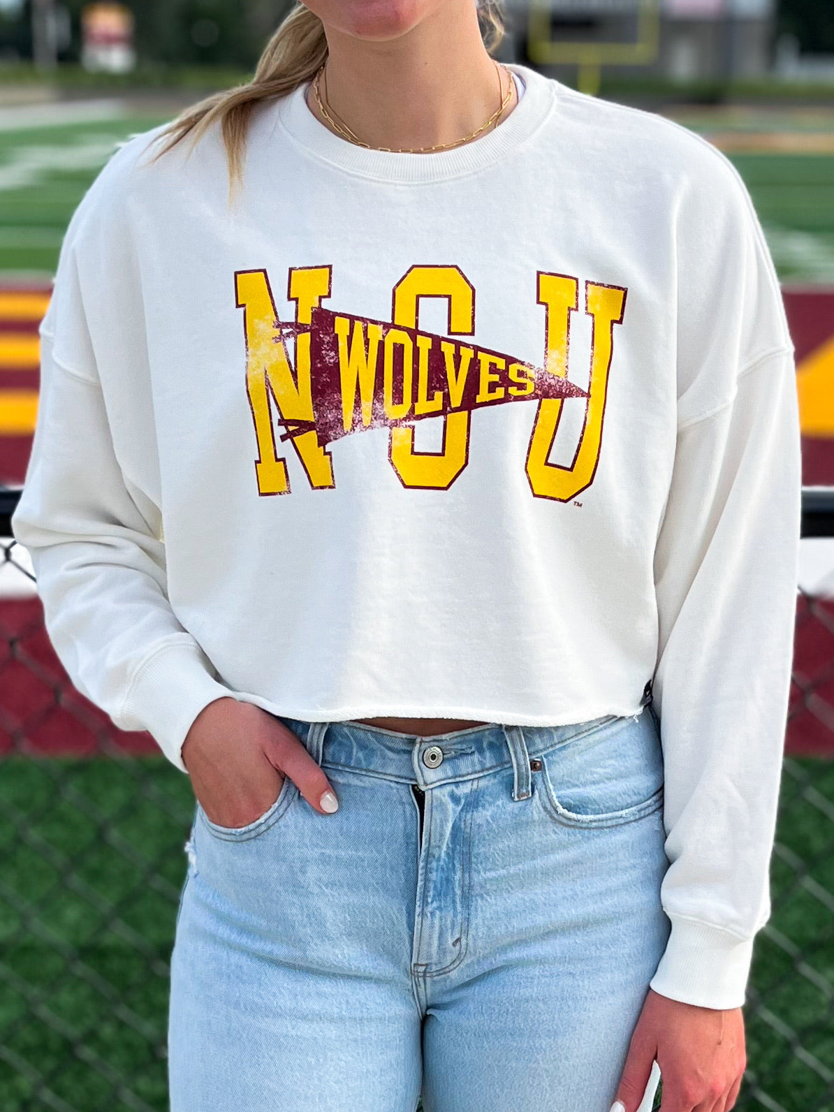 NSU Finlay Flag Crop LS - White