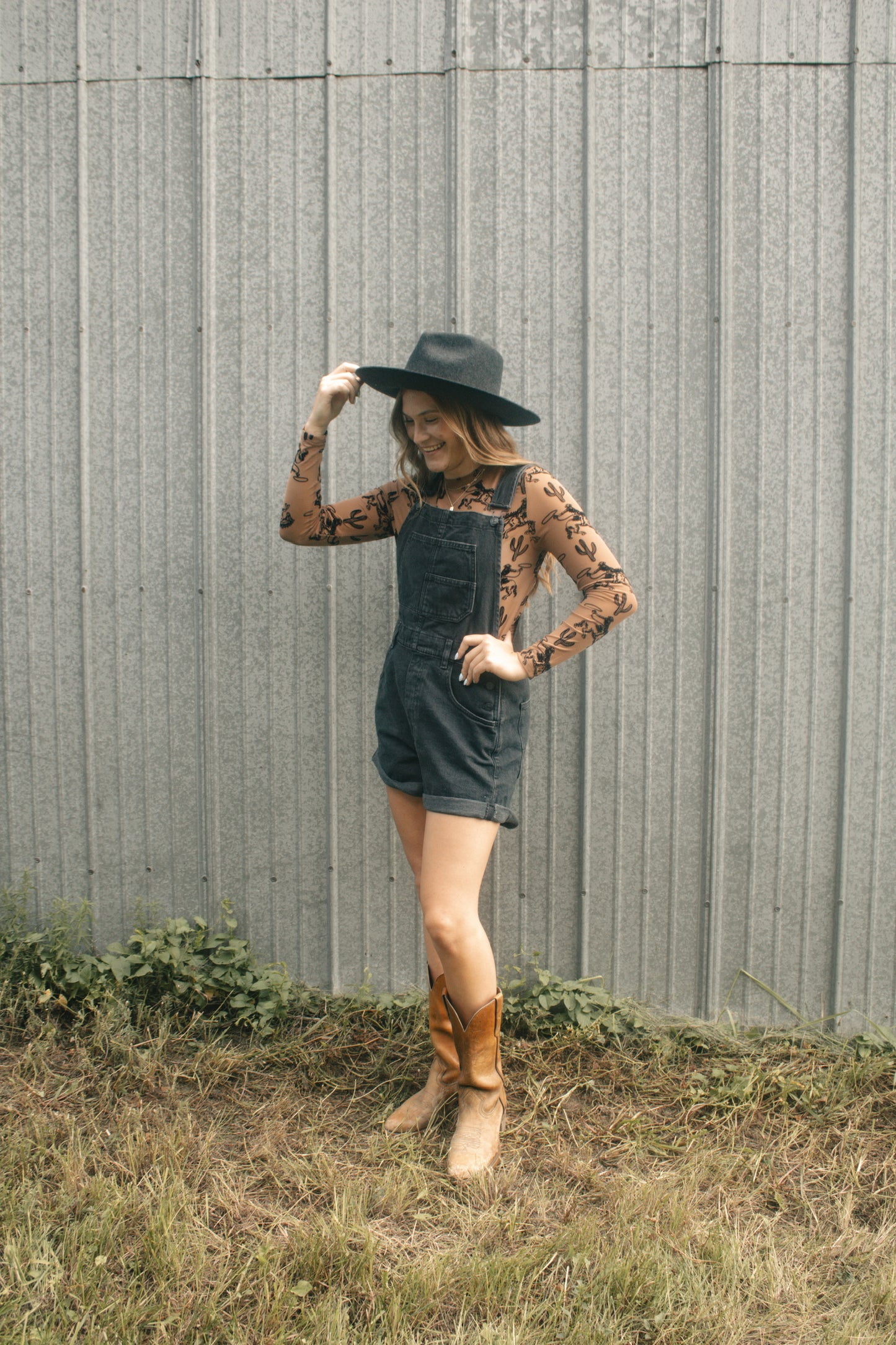 Velvet Cactus & Cowboys Mesh Top