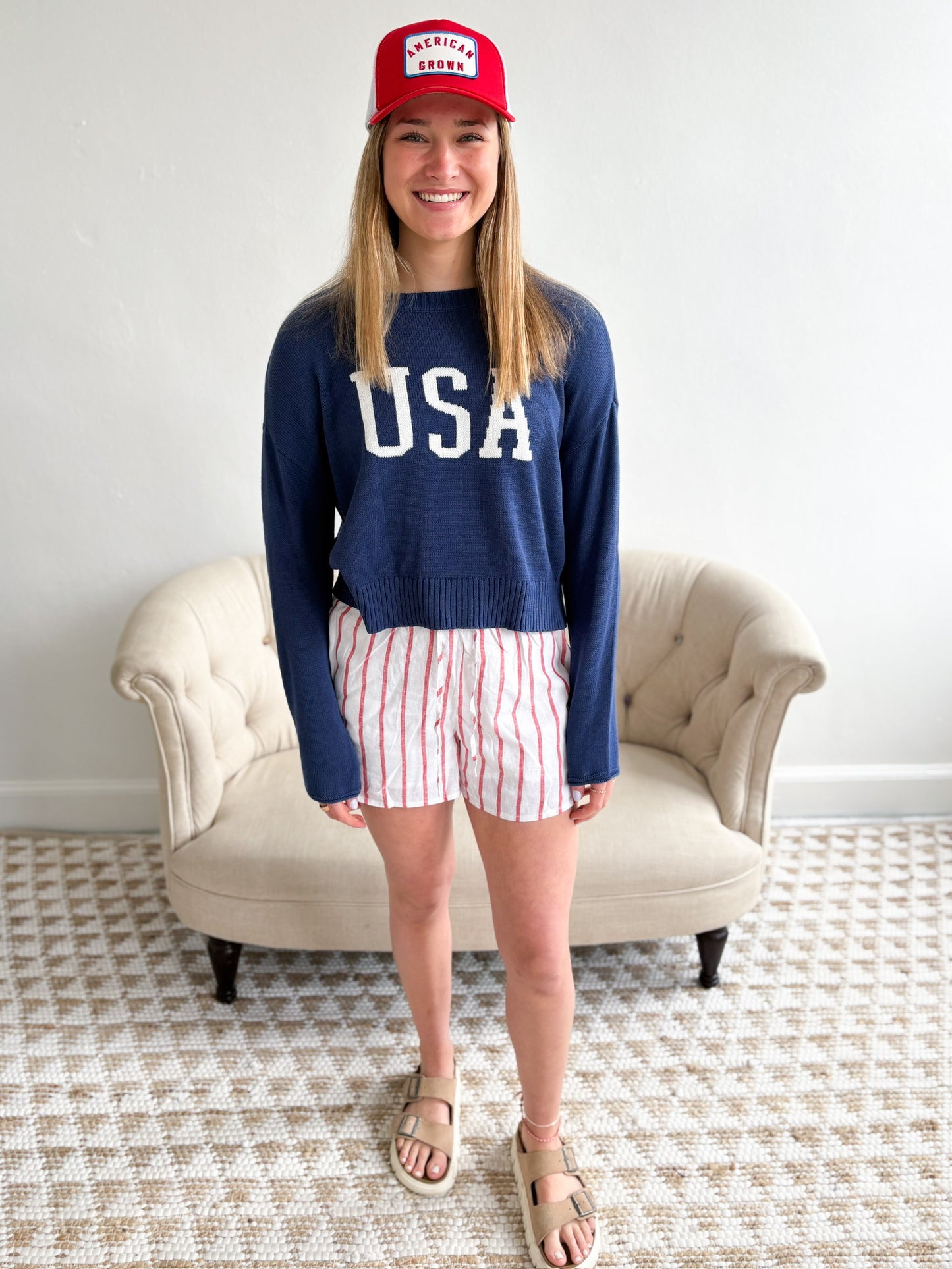 Sienna USA Sweater - Yacht Blue