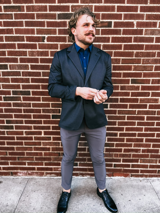 Parker Blazer - Black Herringbone