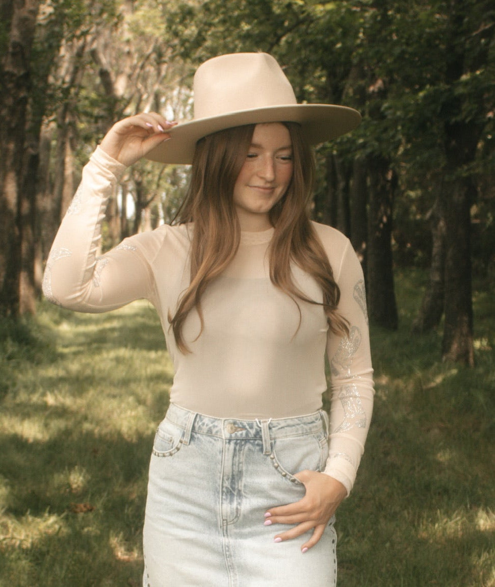 Sparkle Boots Mesh Top