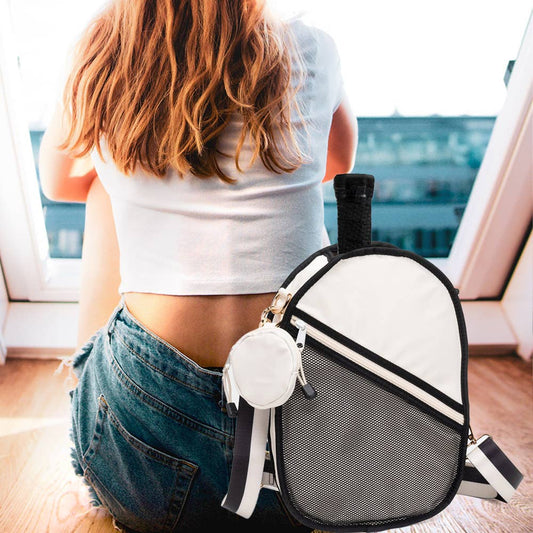 Pickleball Sling Bag - Ivory/Black