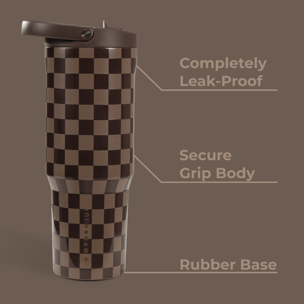 Autumn Checkers HydroJug 32 oz Sport Bottle