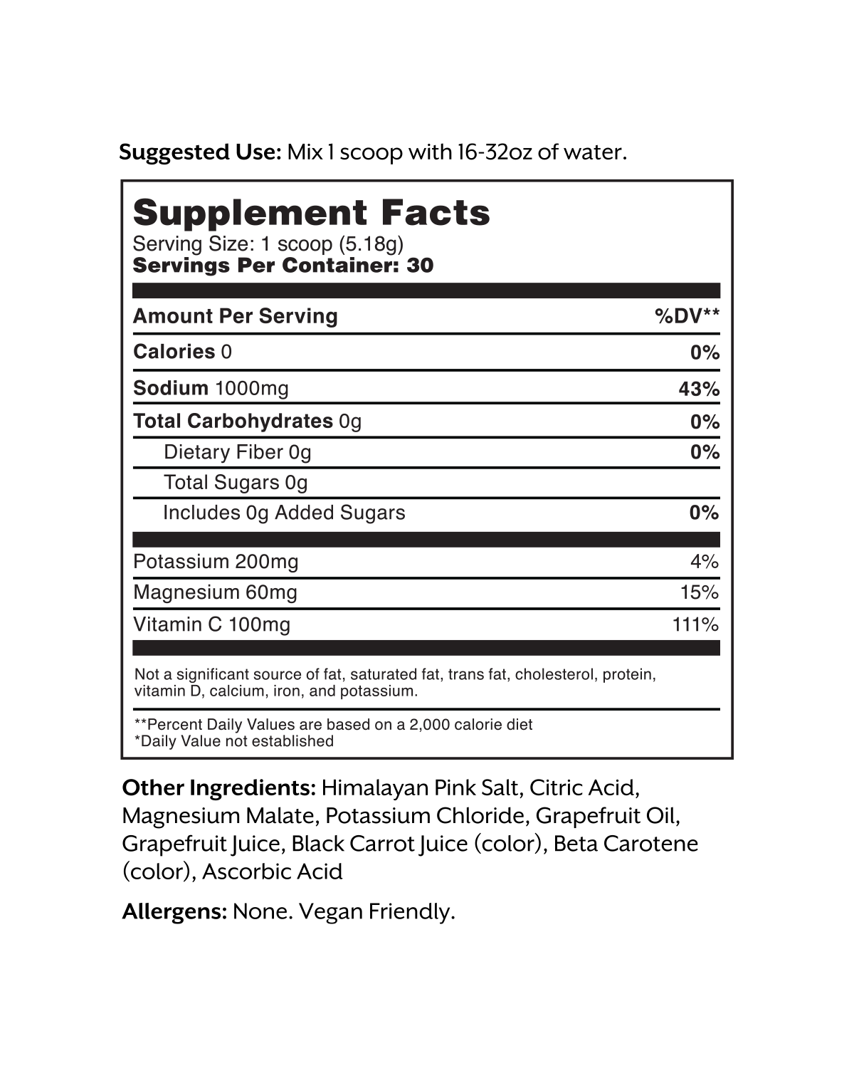 Electrolyte Drink Mix: Grapefruit / 30 Single Sticks