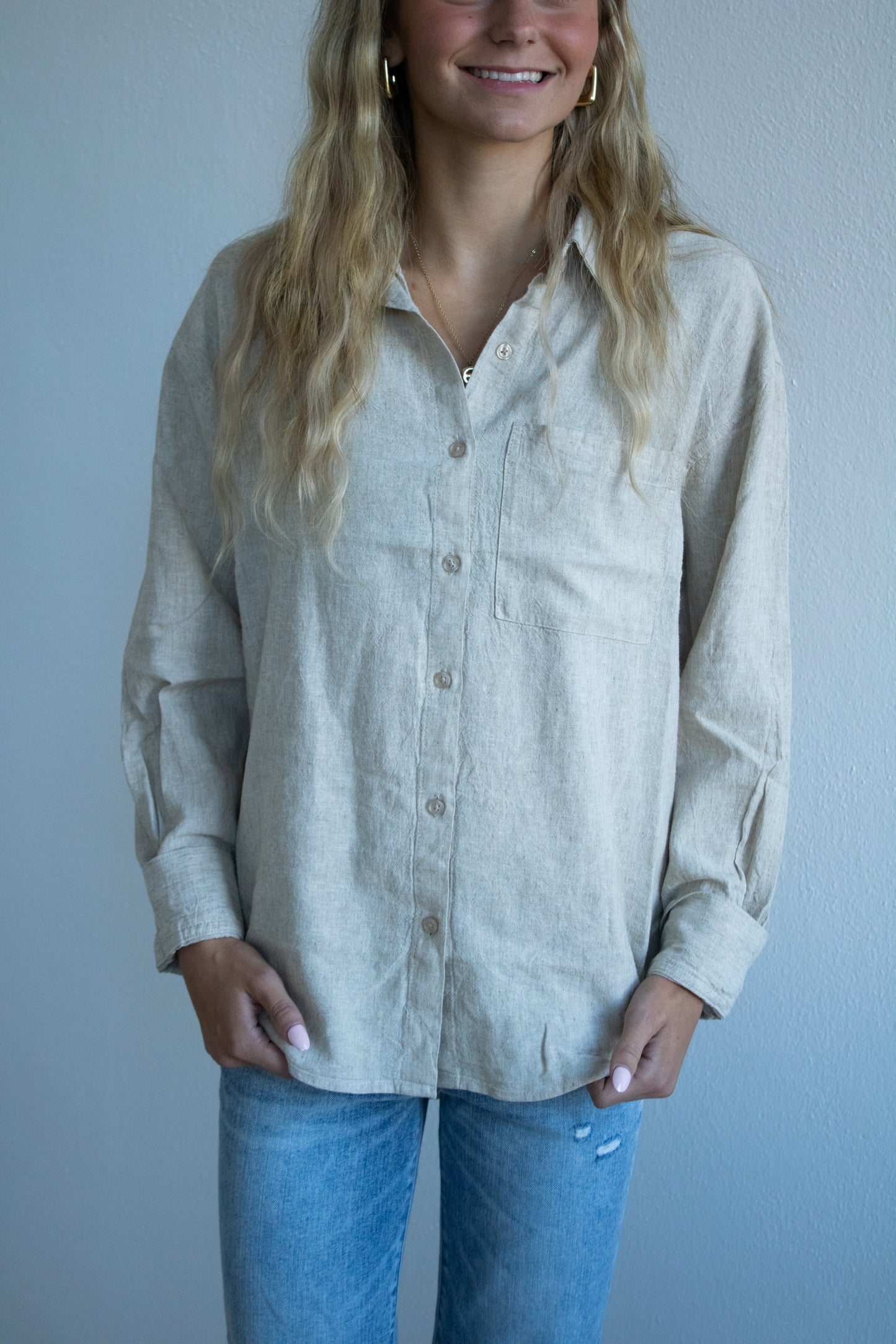 Alfie Button Up - Flax