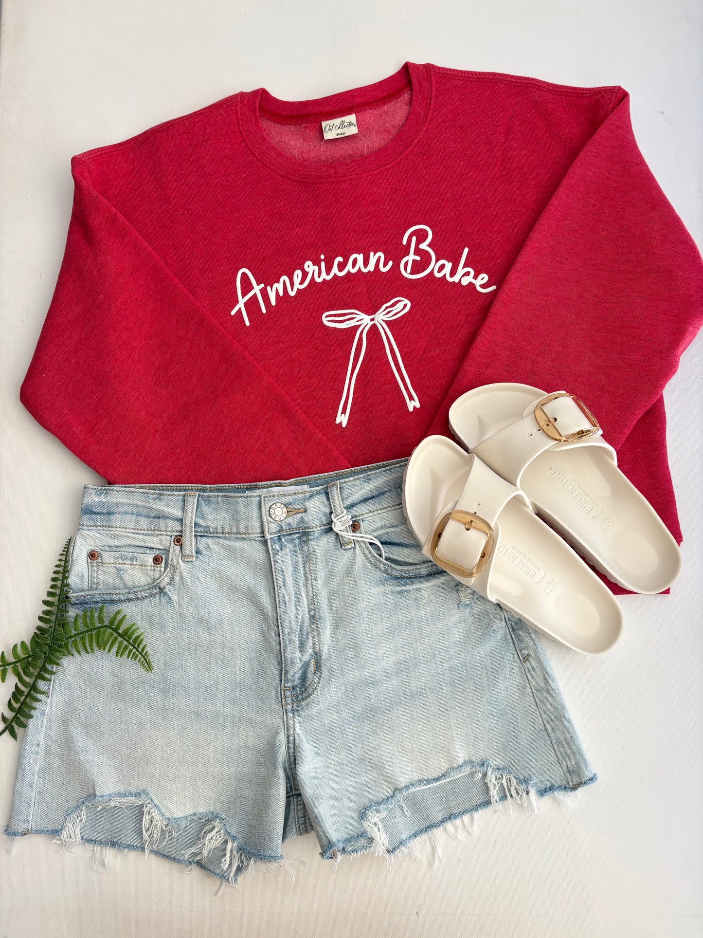 American Babe Puff Sweatshirt - Cranberry Heather
