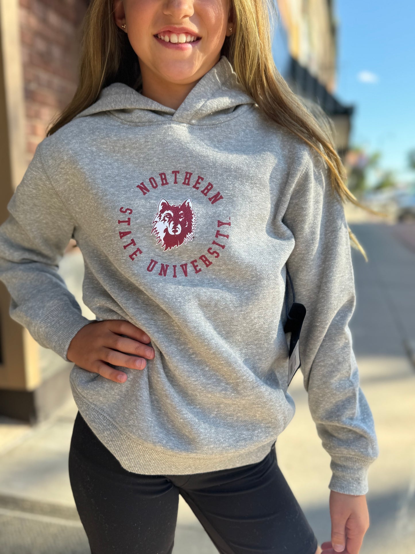 Youth NSU Circle Hoodie - Heather Gray