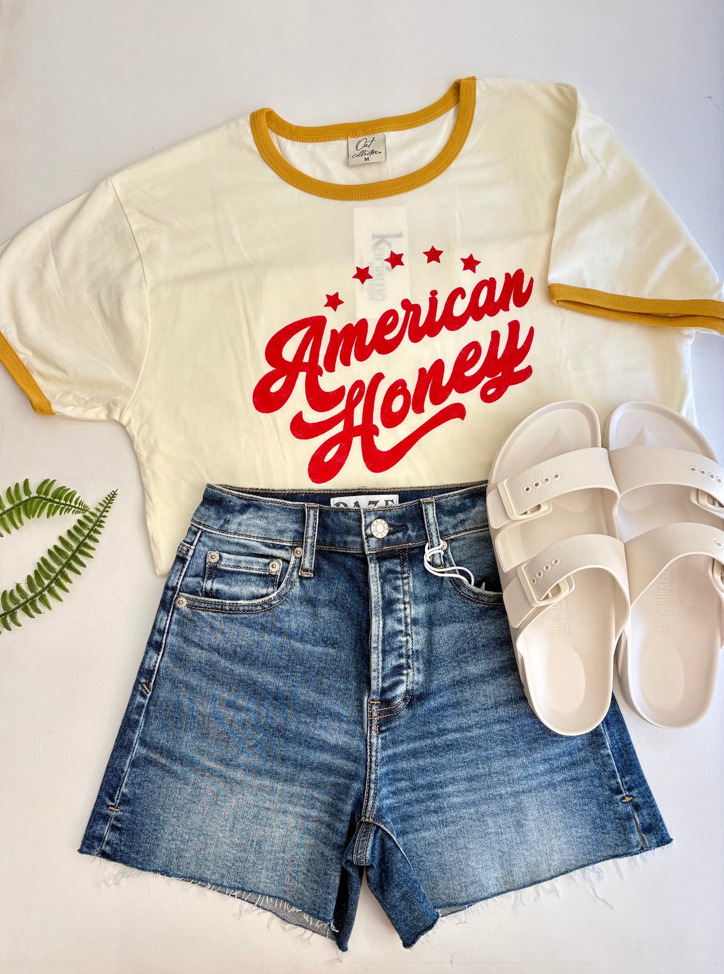 American Honey Ringer T-Shirt - Mustard