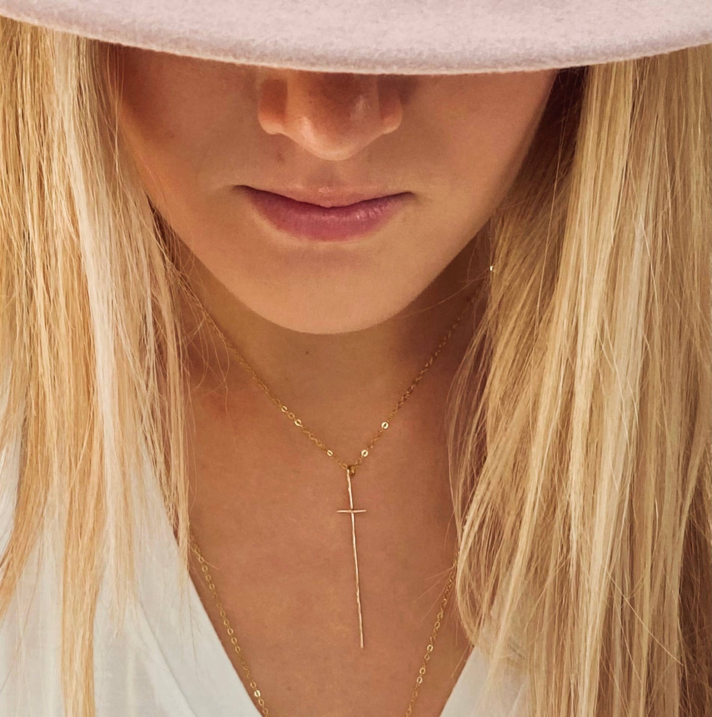 Modern Cross Necklace -14kt Gold Filled