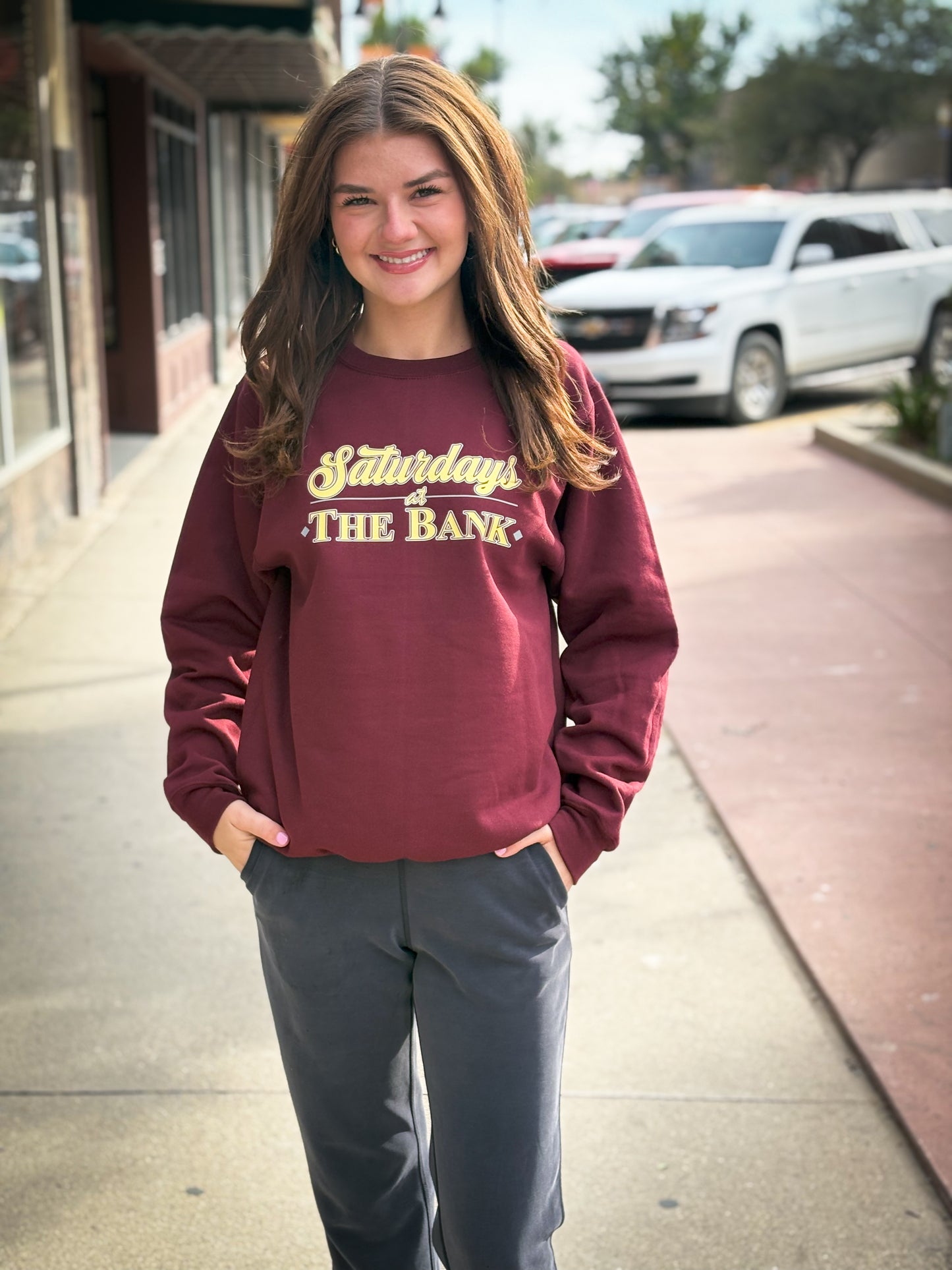 SS Saturdays At The Bank Crew - Maroon