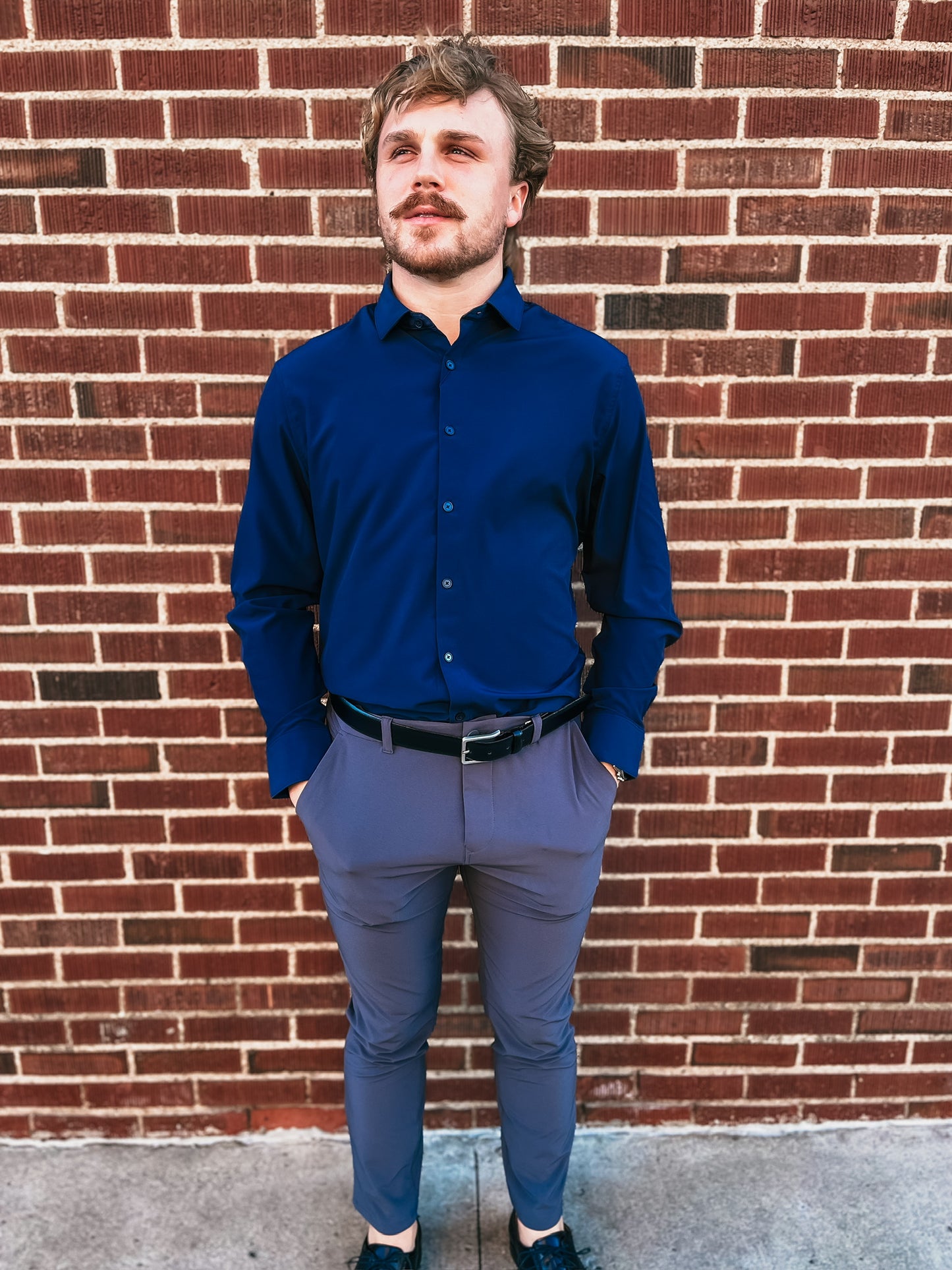 Leeward LS - Navy Solid