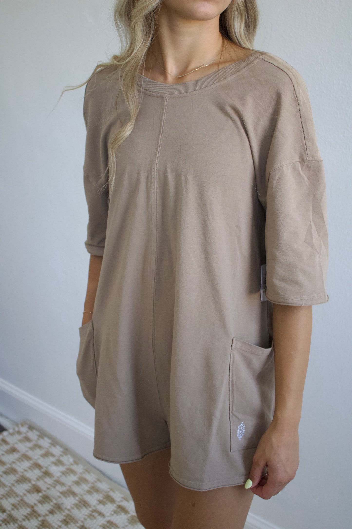 Hot Shot Tee Romper - Mocha Latte