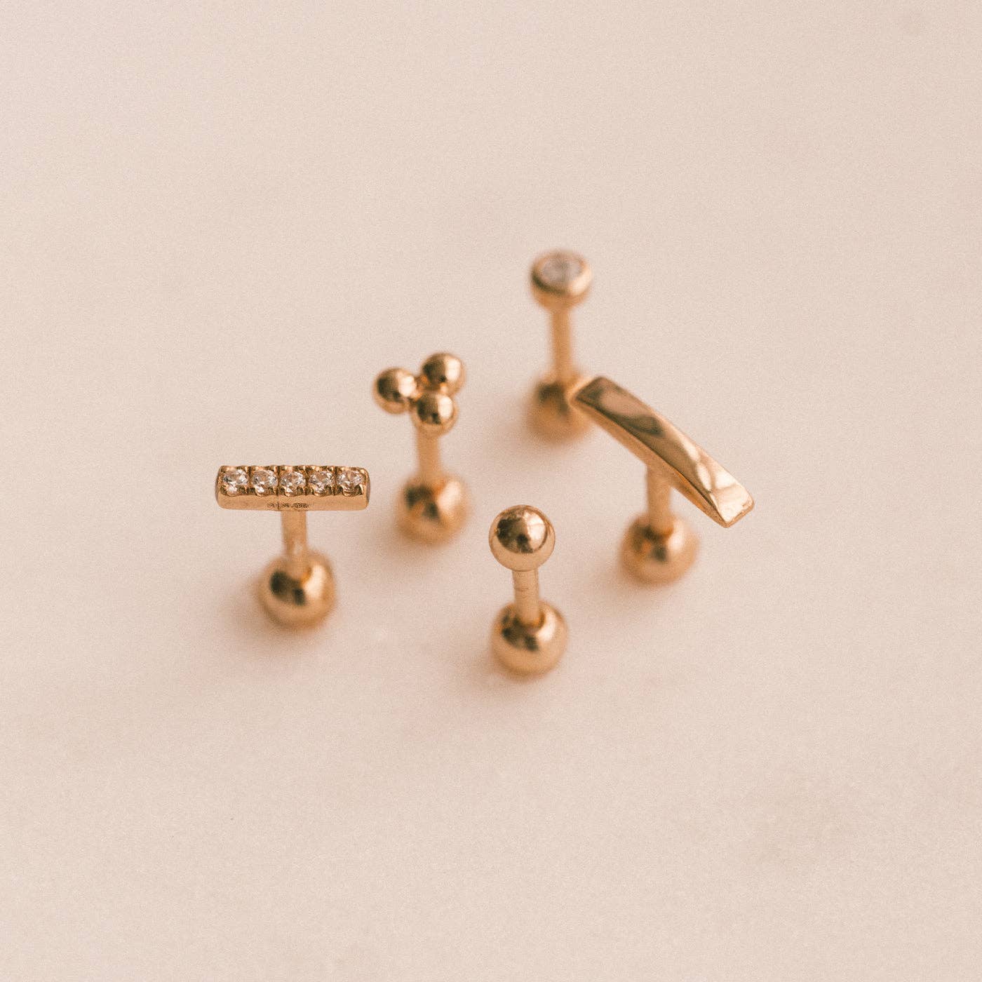 Live In Stud Earrings - Gold Vermeil/Heart