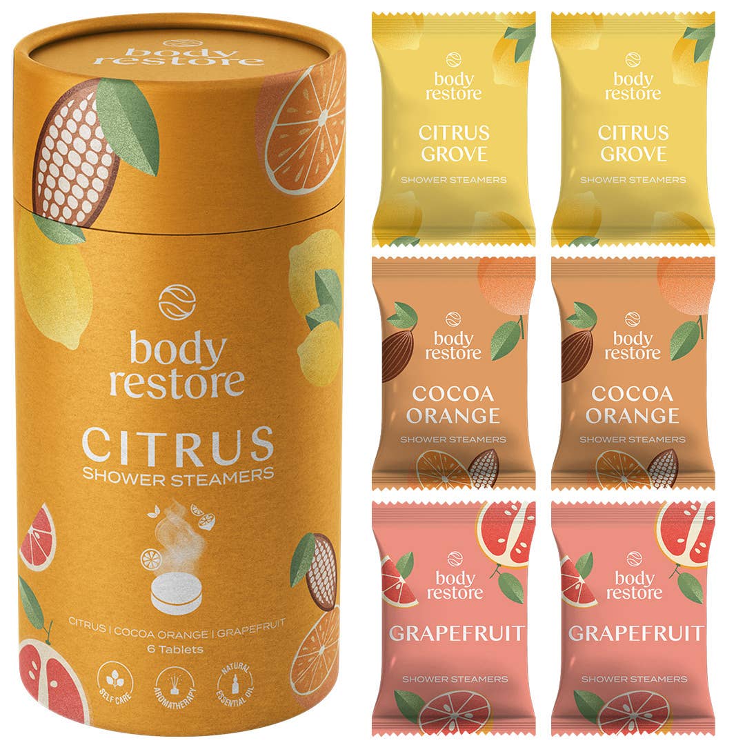 Body Restore Shower Steamer Aromatherapy Tube Pack of 6 : Citrus