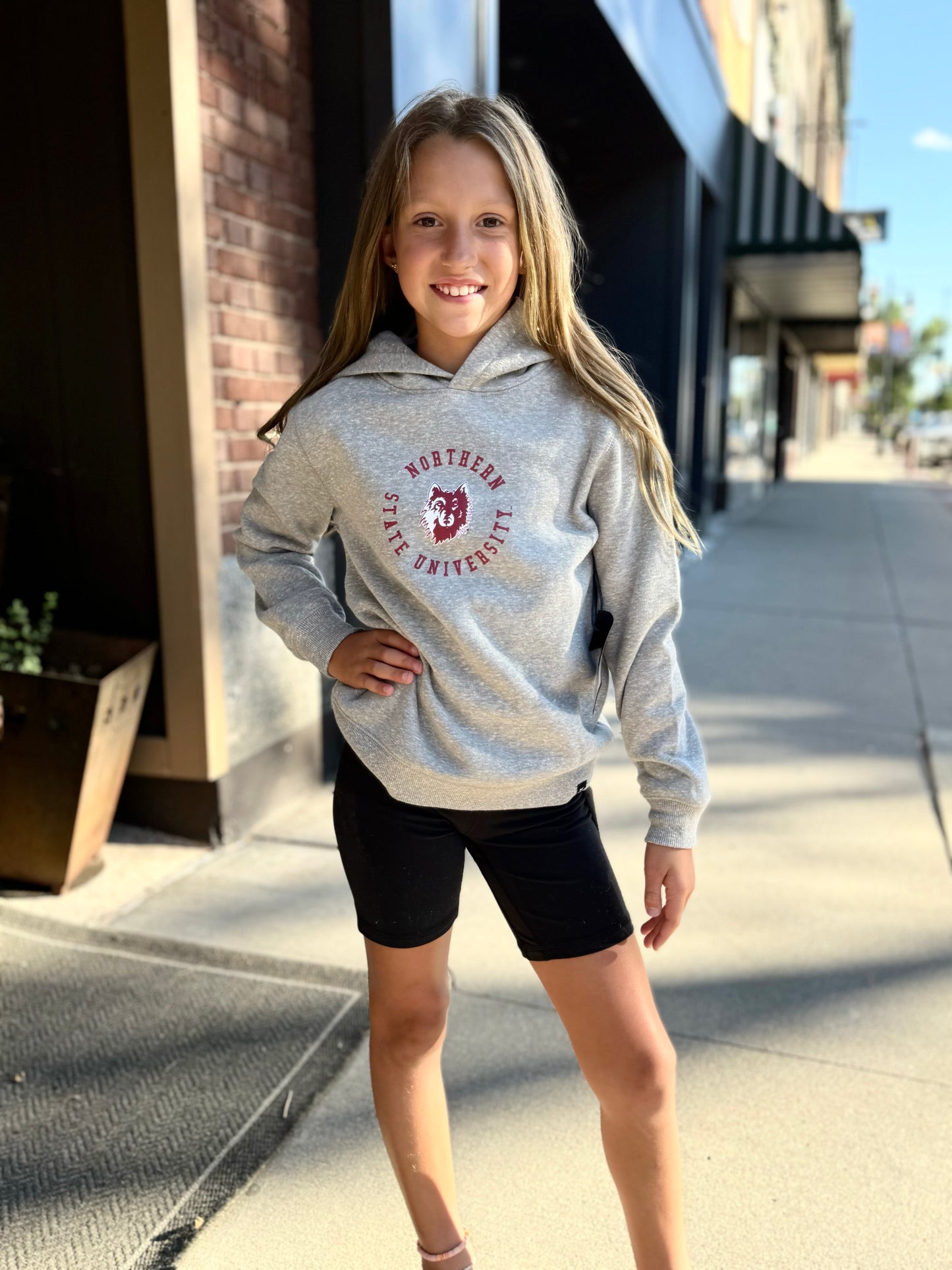 Youth NSU Circle Hoodie - Heather Gray
