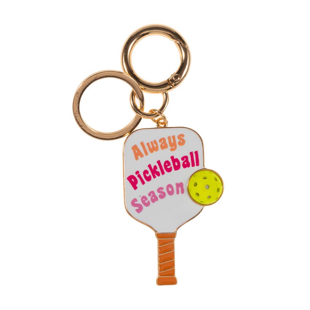 LETS DINK Pickleball Keychain Bag Charm - White