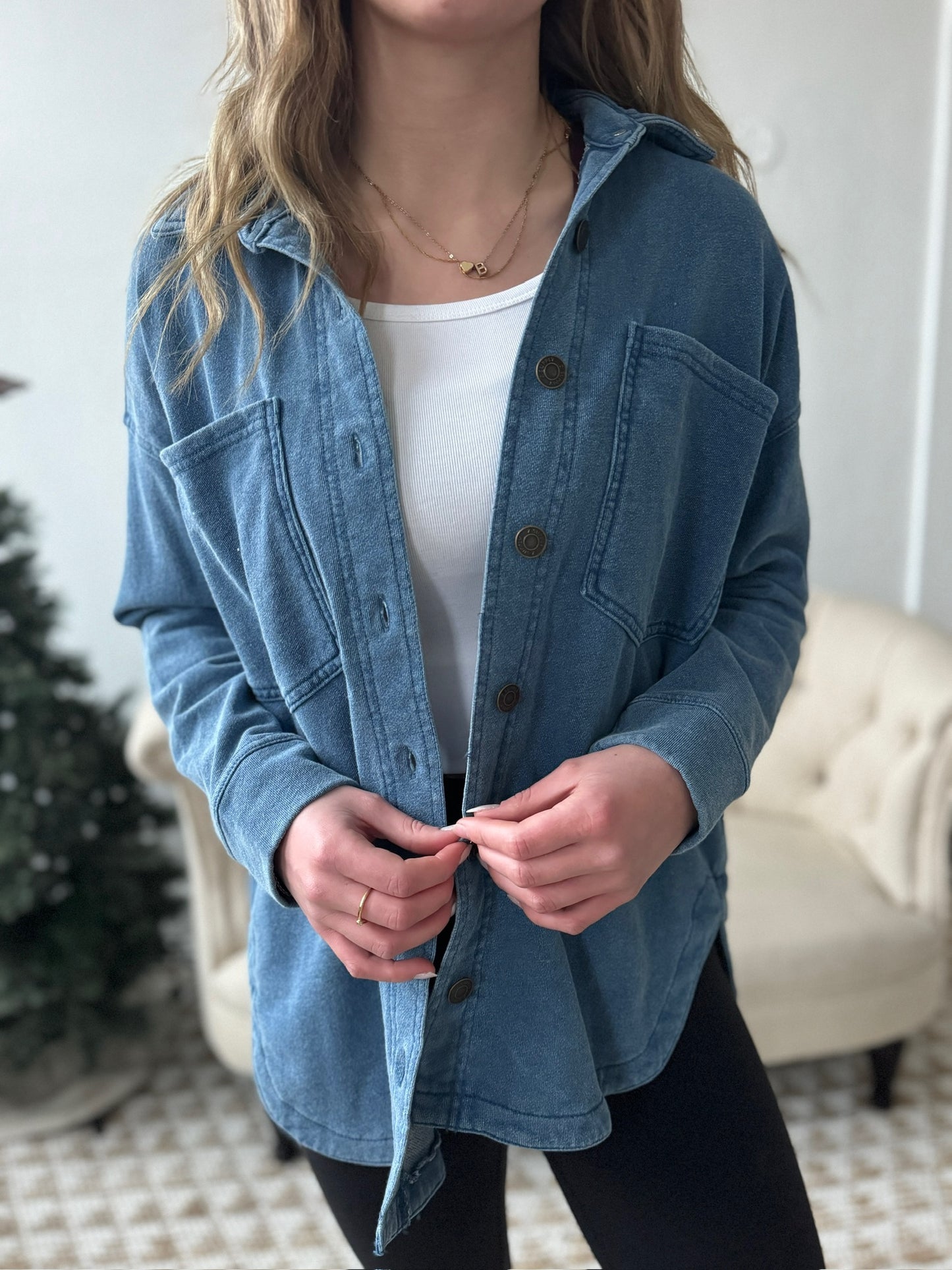 All Day Knit Denim Jacket - Vintage Indigo
