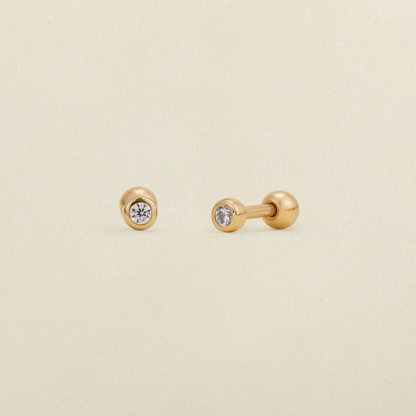 Live In Stud Earrings - Gold Vermeil/Heart