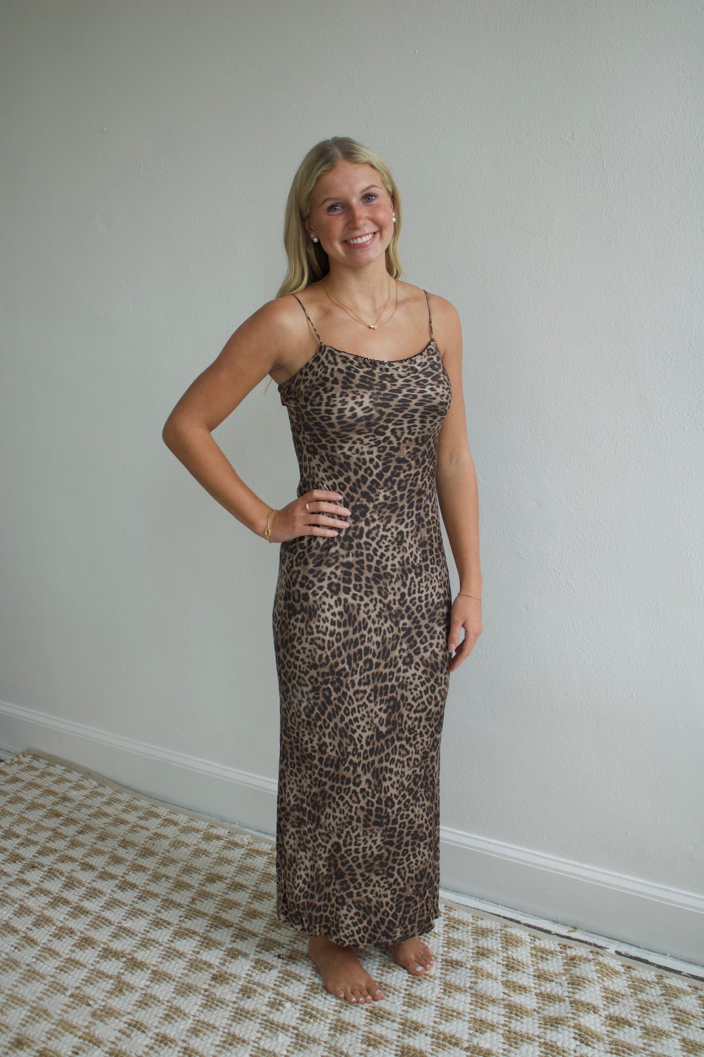 Cielo Leopard Midi Dress - Desert Tan