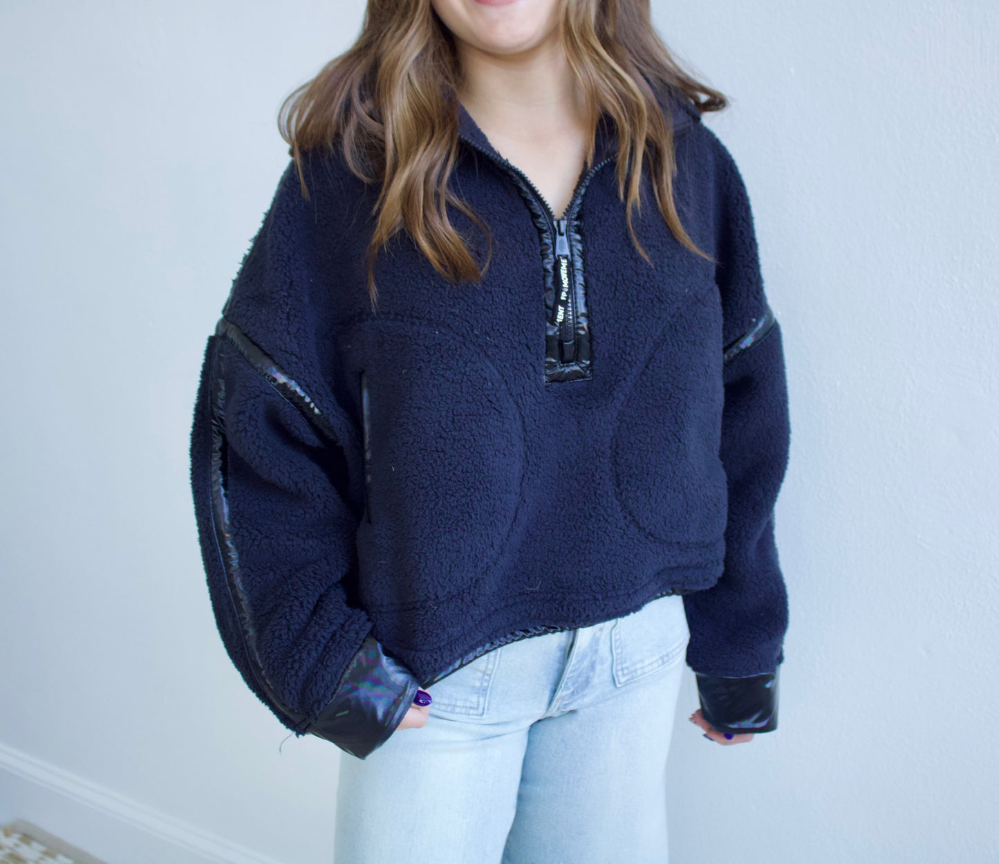 Mountain High Shine Half Zip - Black