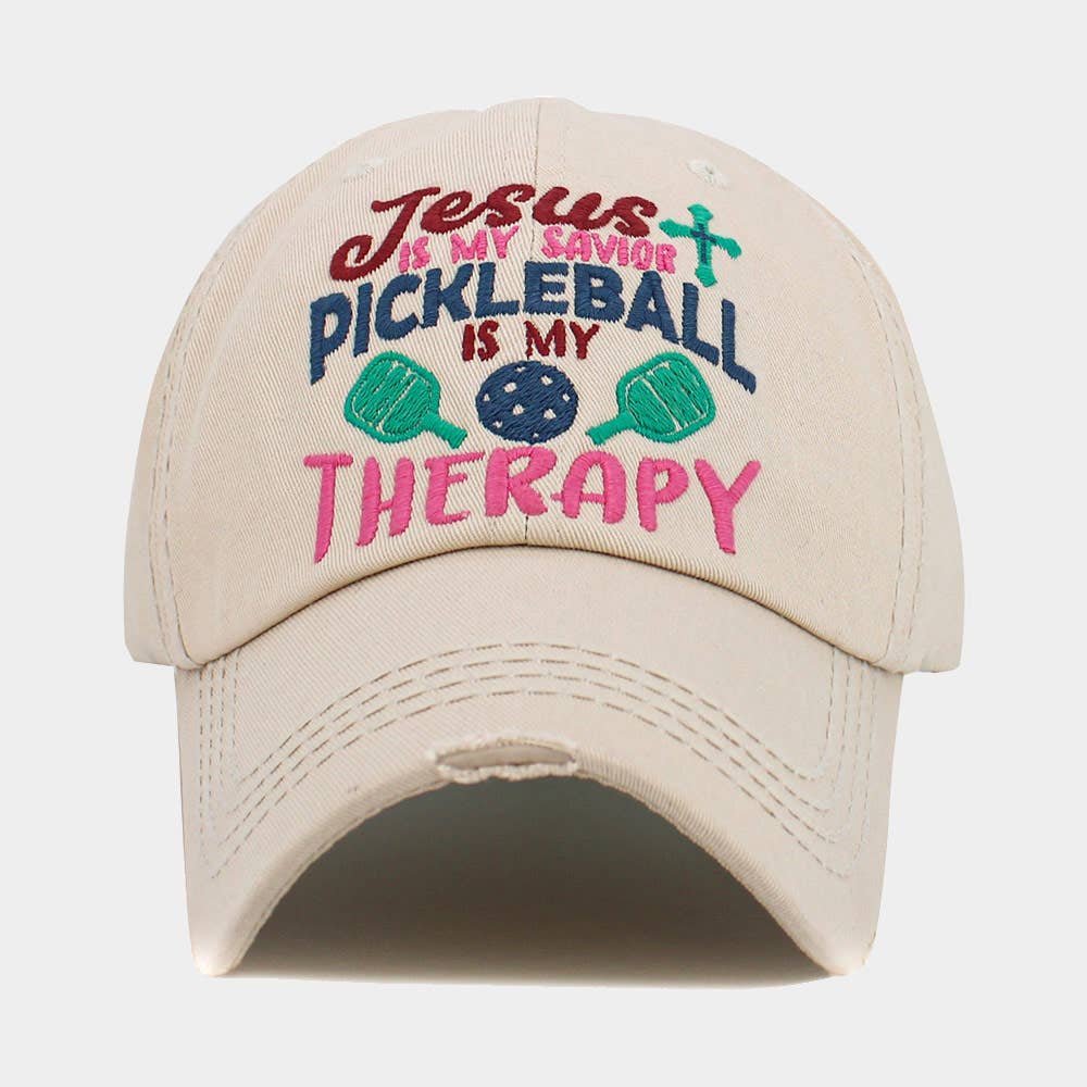 JESUS is My Savior PICKLEBALL Therapy Hat - Beige