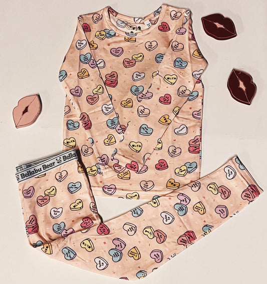 Candy Hearts Pajamas-Pink