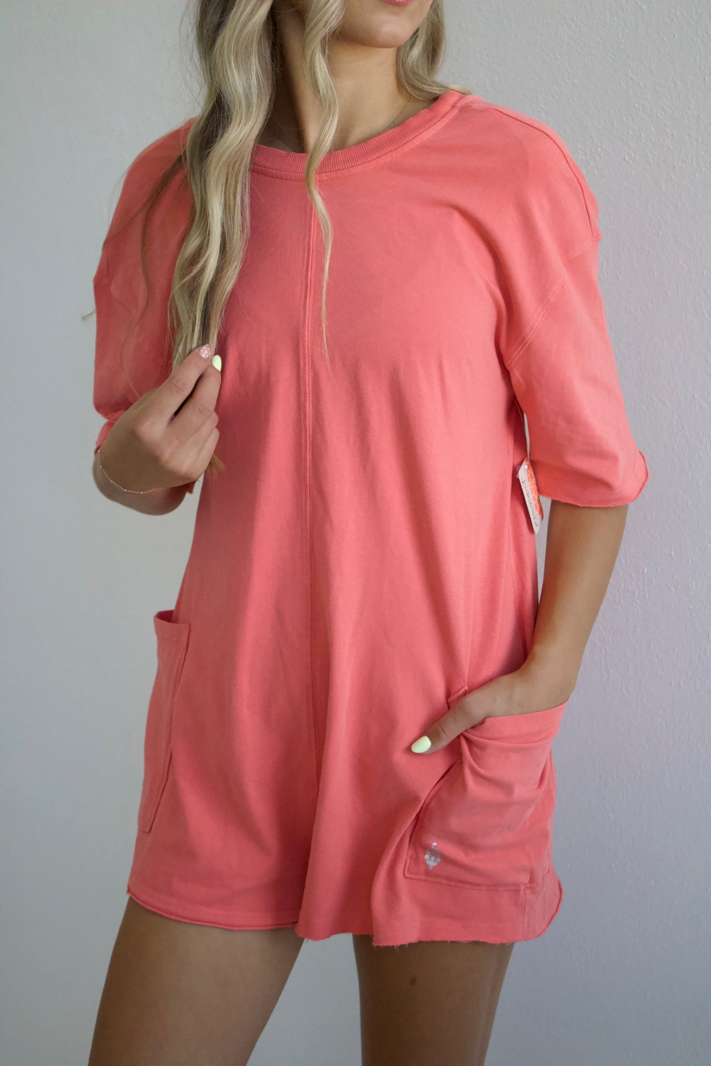 Hot Shot Tee Romper - Hibiscus