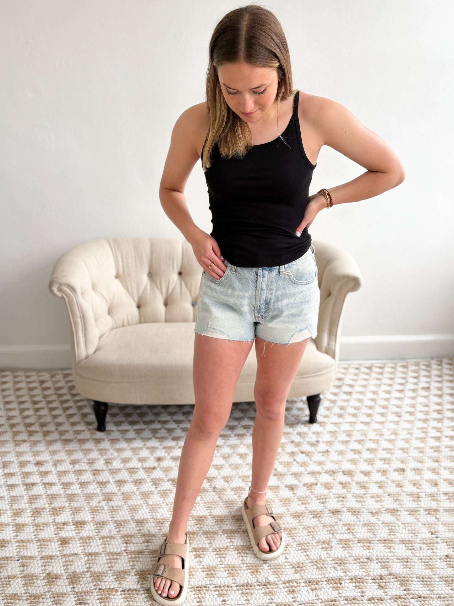 Jaidynn Rib Tank - Black