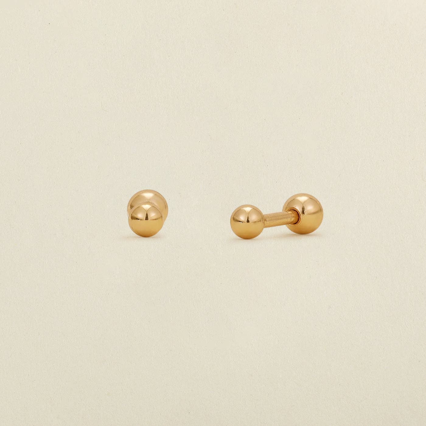 Live In Stud Earrings - Gold Vermeil/Heart