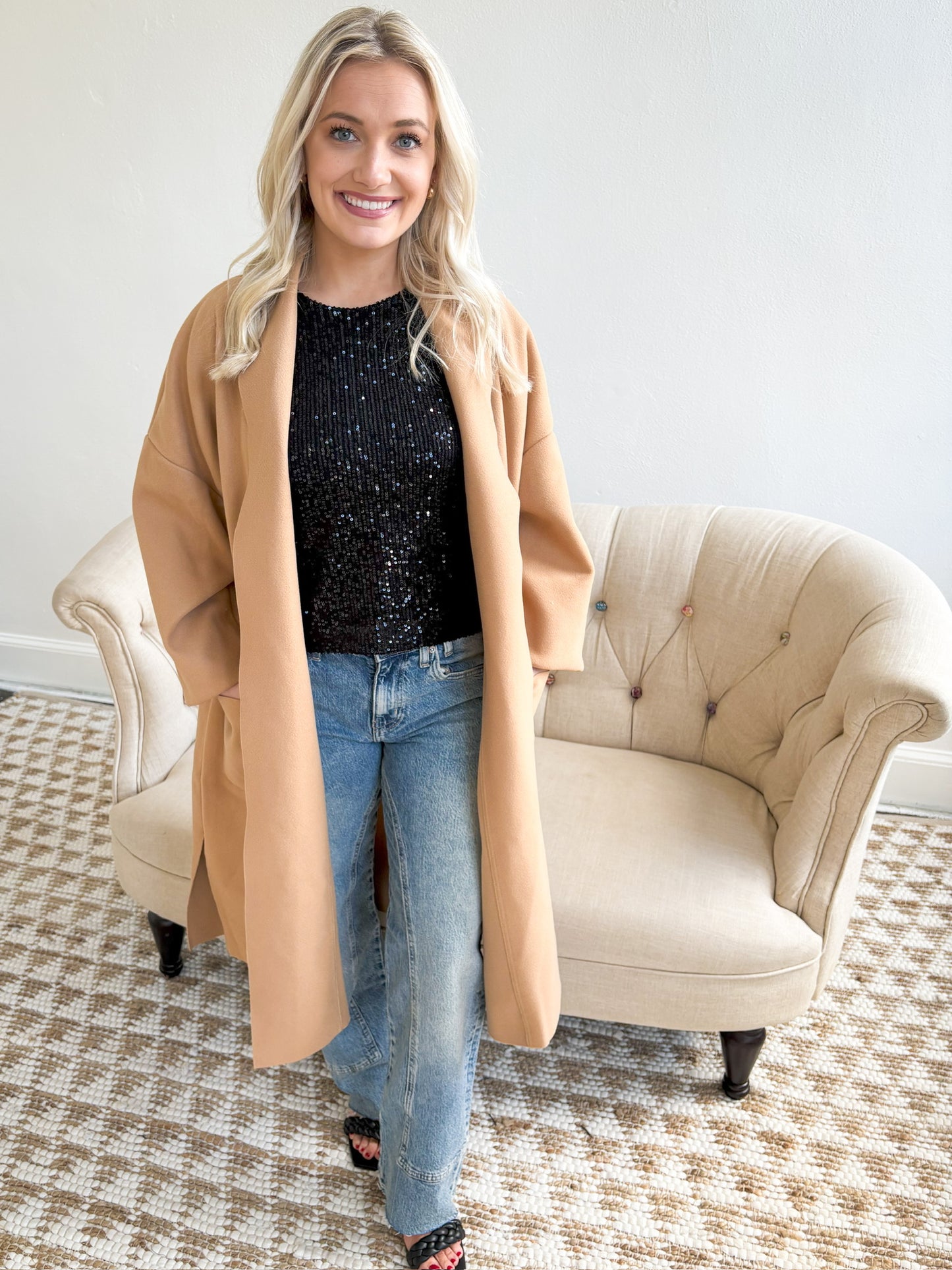 Sloane Sequin Top - Black