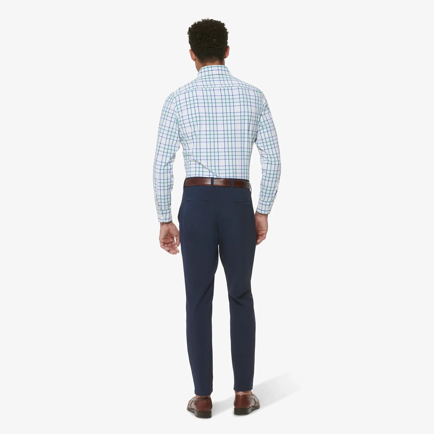 Leeward LS - White Windowpane