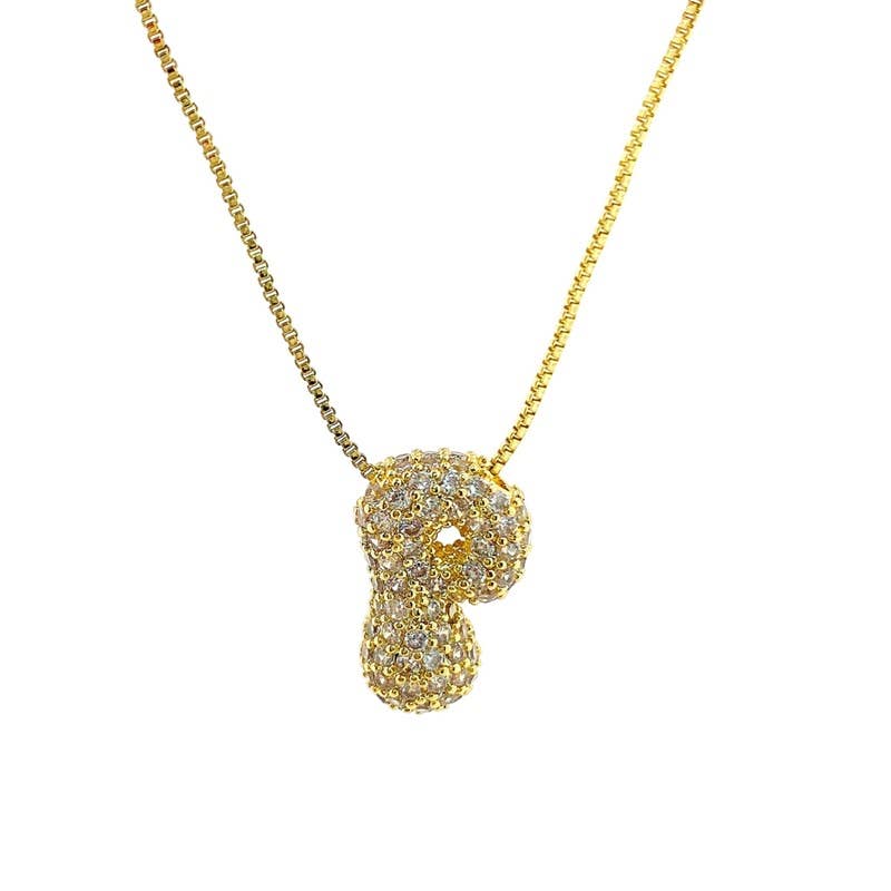 Initial CZ MINI Waterdrop 18K Gold - P