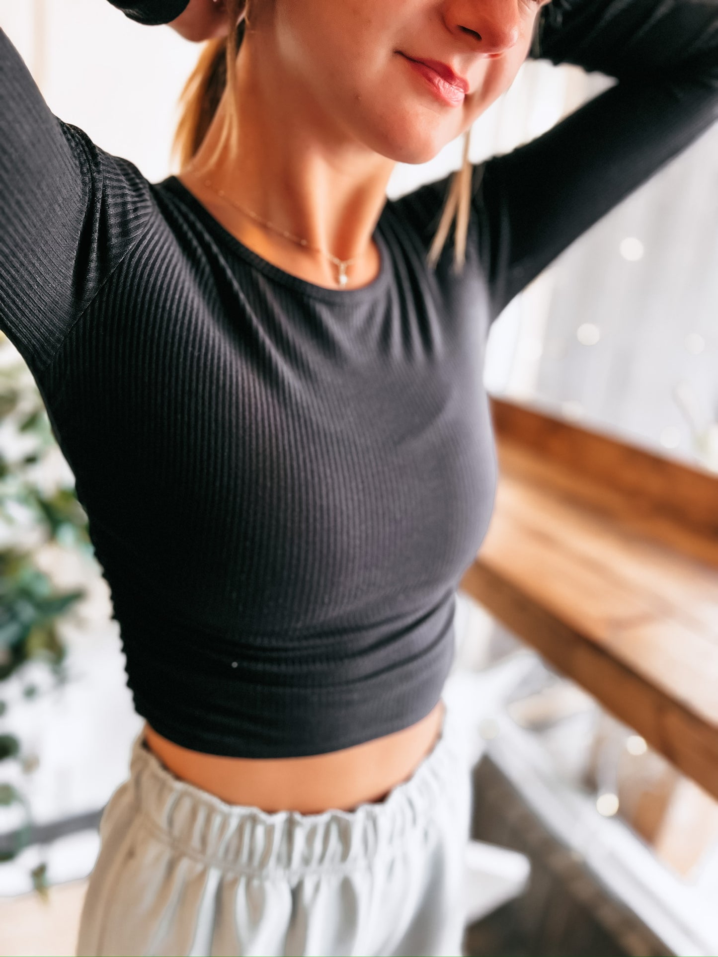 Gather Long Sleeve - Black