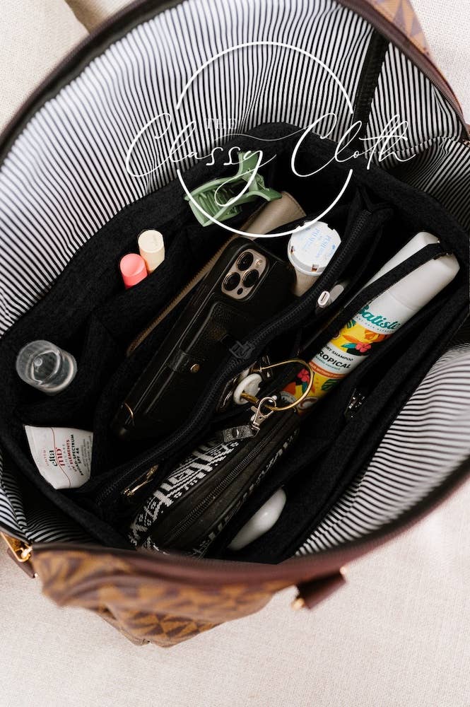 Tote Bag Purse Organizer Insert - Black