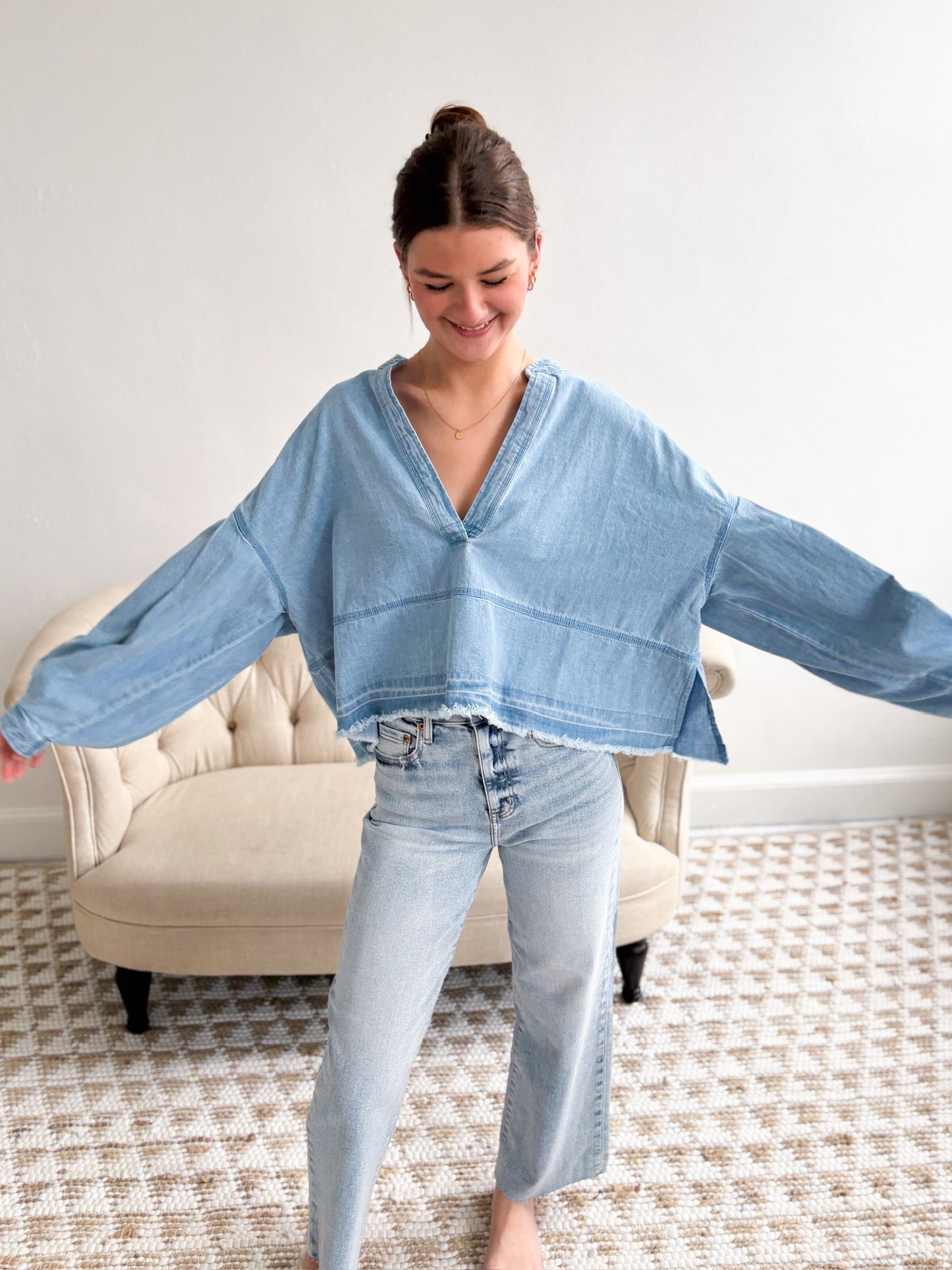Jude Denim Pullover - Vintage Indigo