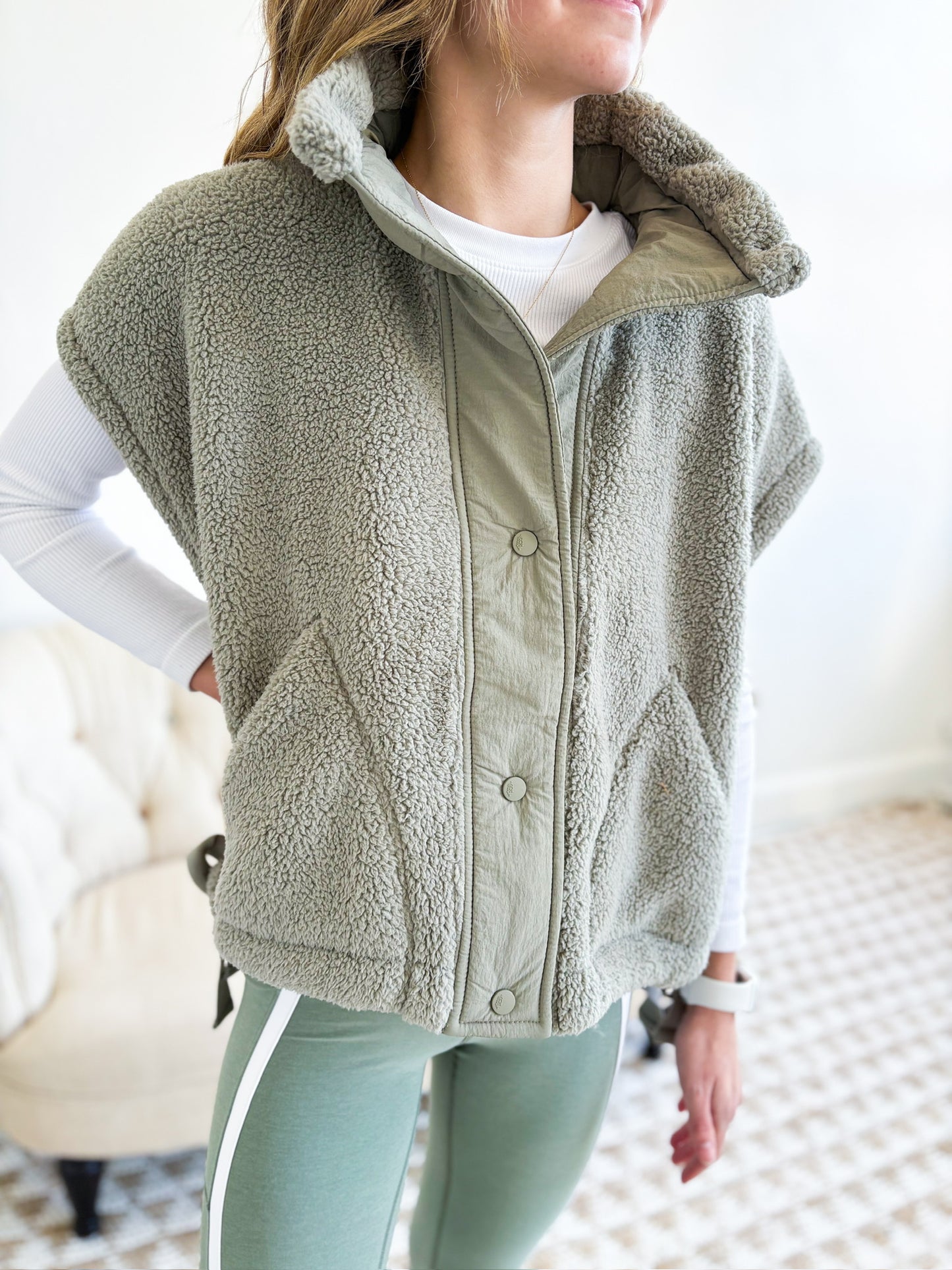 Scout It Out Fleece Vest - Sage Stone