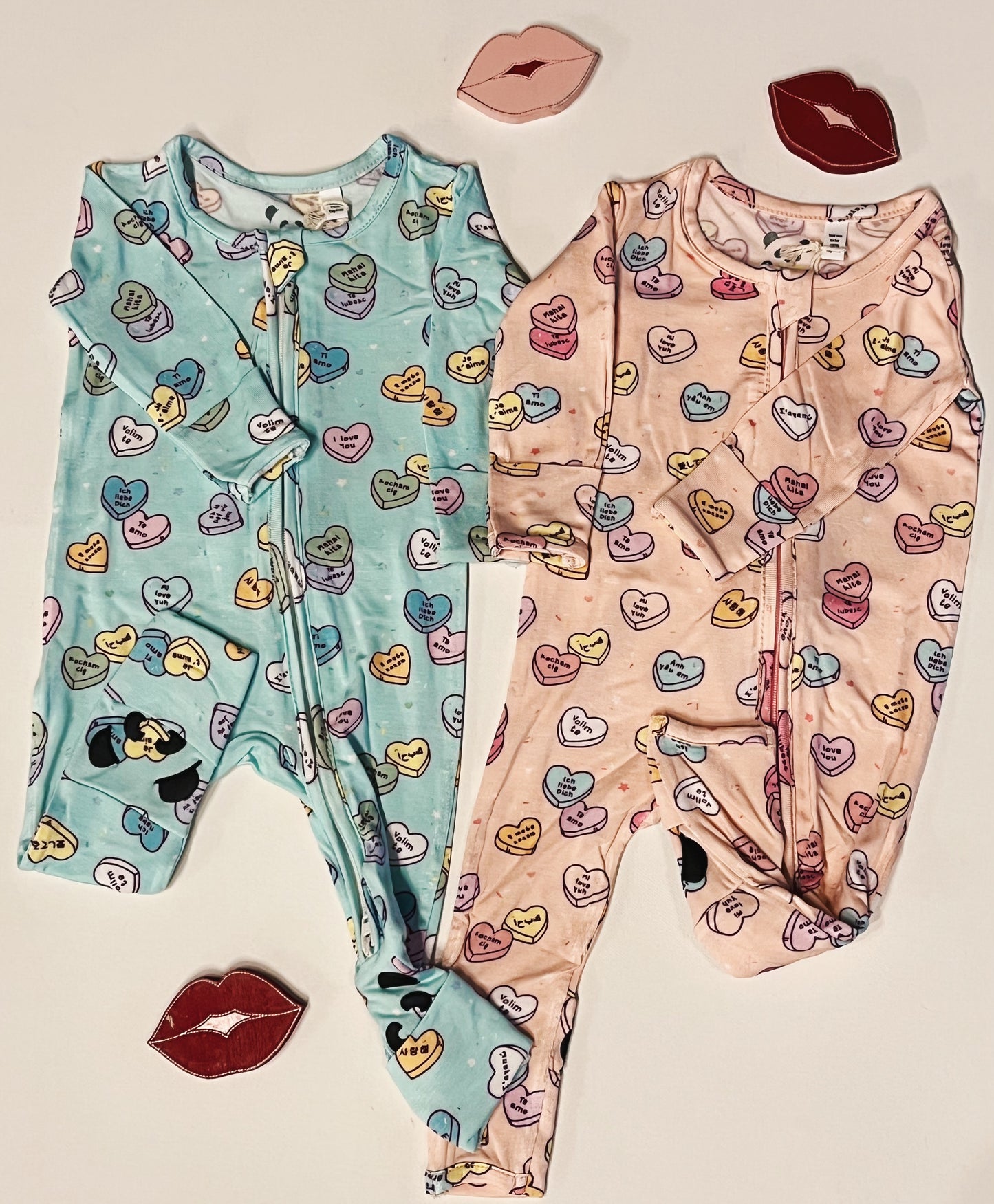 Candy Hearts Pajamas-Blue