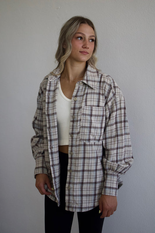 Ashley Plaid Shirt -  Ivory Combo