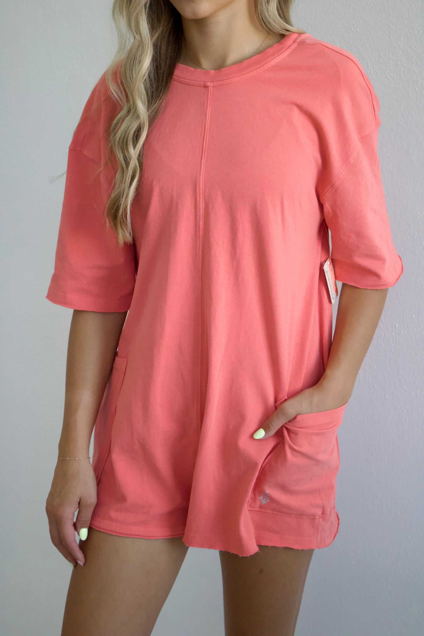 Hot Shot Tee Romper - Hibiscus