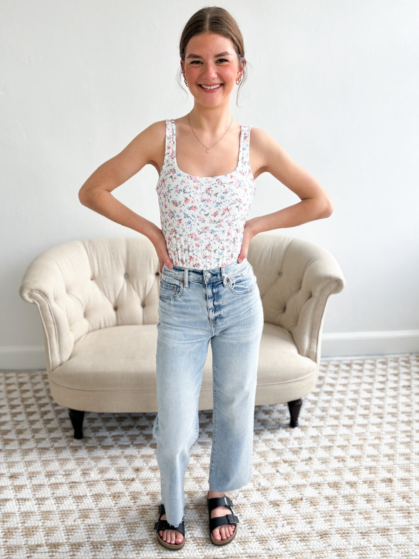 Jasmine Floral Sleeveless Bodysuit