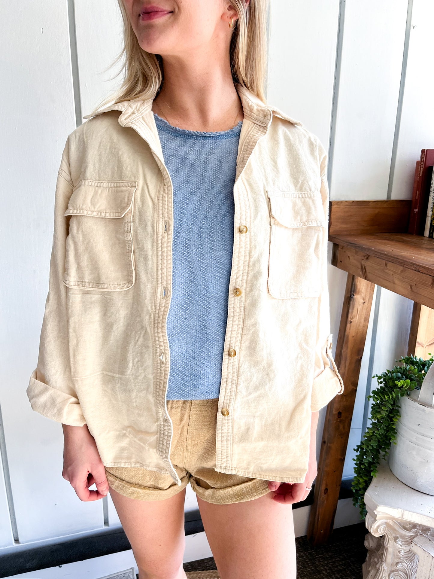 Made For Sun Linen Shirt - Wet Plaster