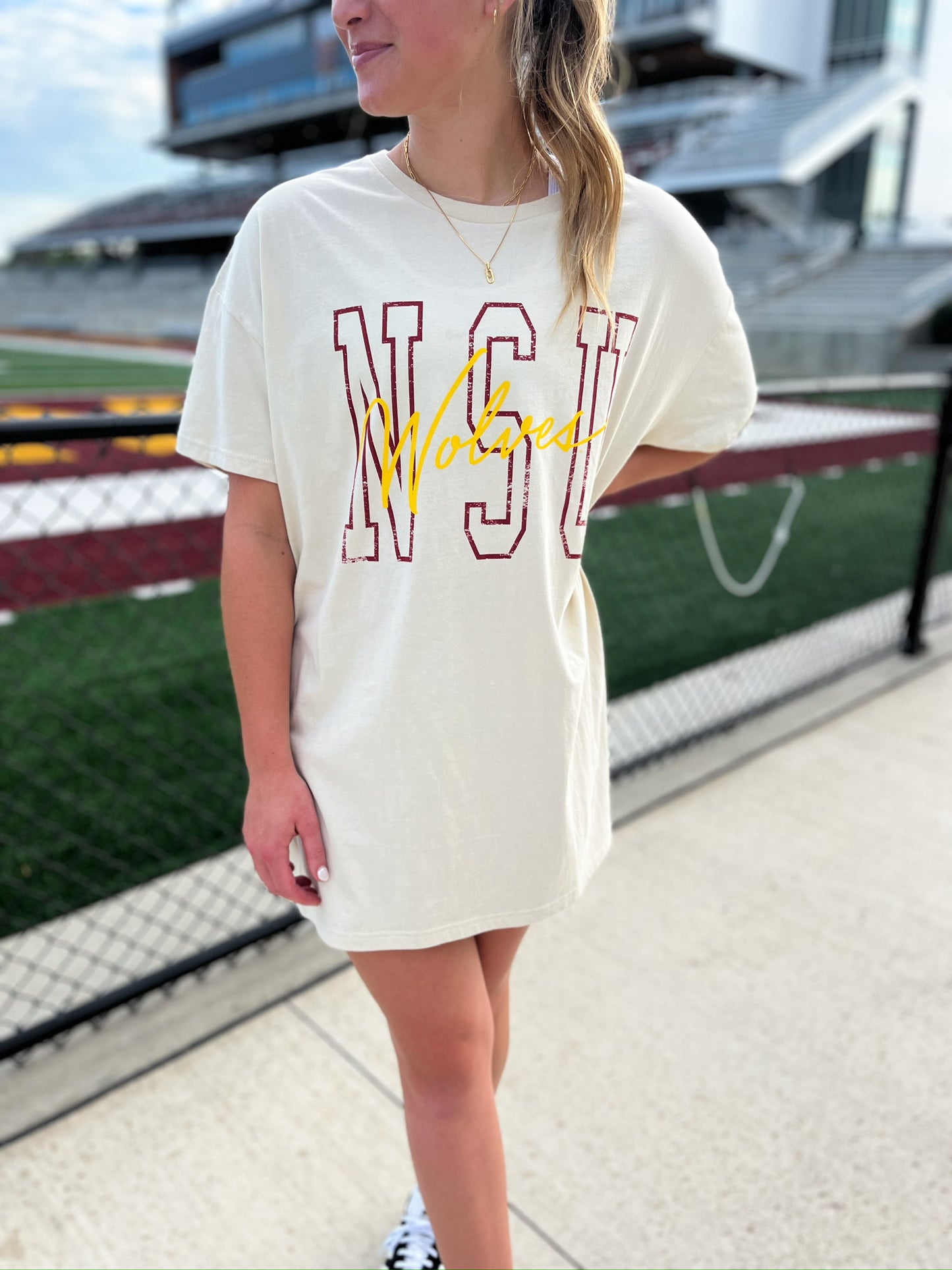 Northern State Owens Outline Screen Printed OS BF Tee - Ivory