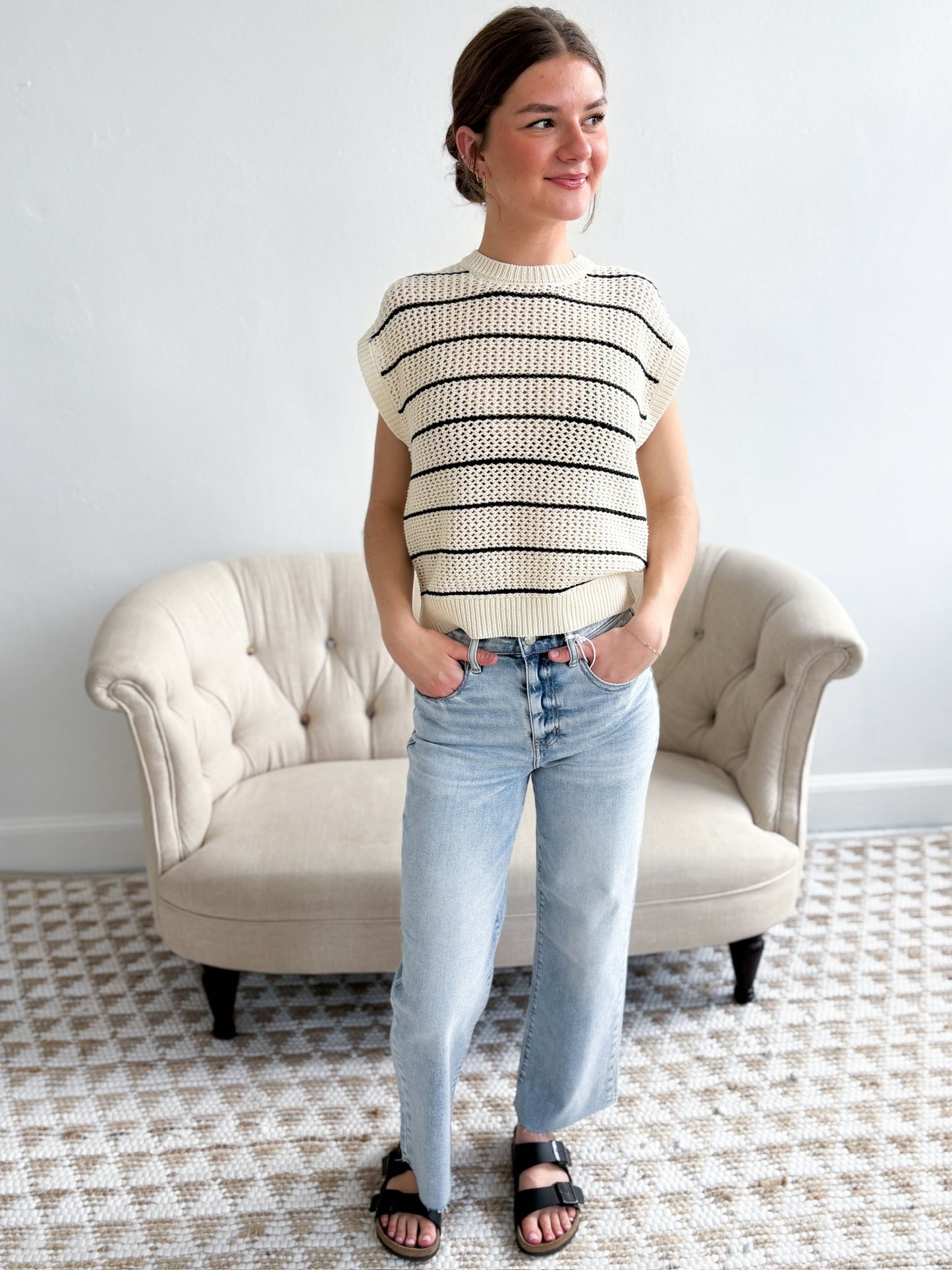 Ines Striped Sweater - Sea Salt