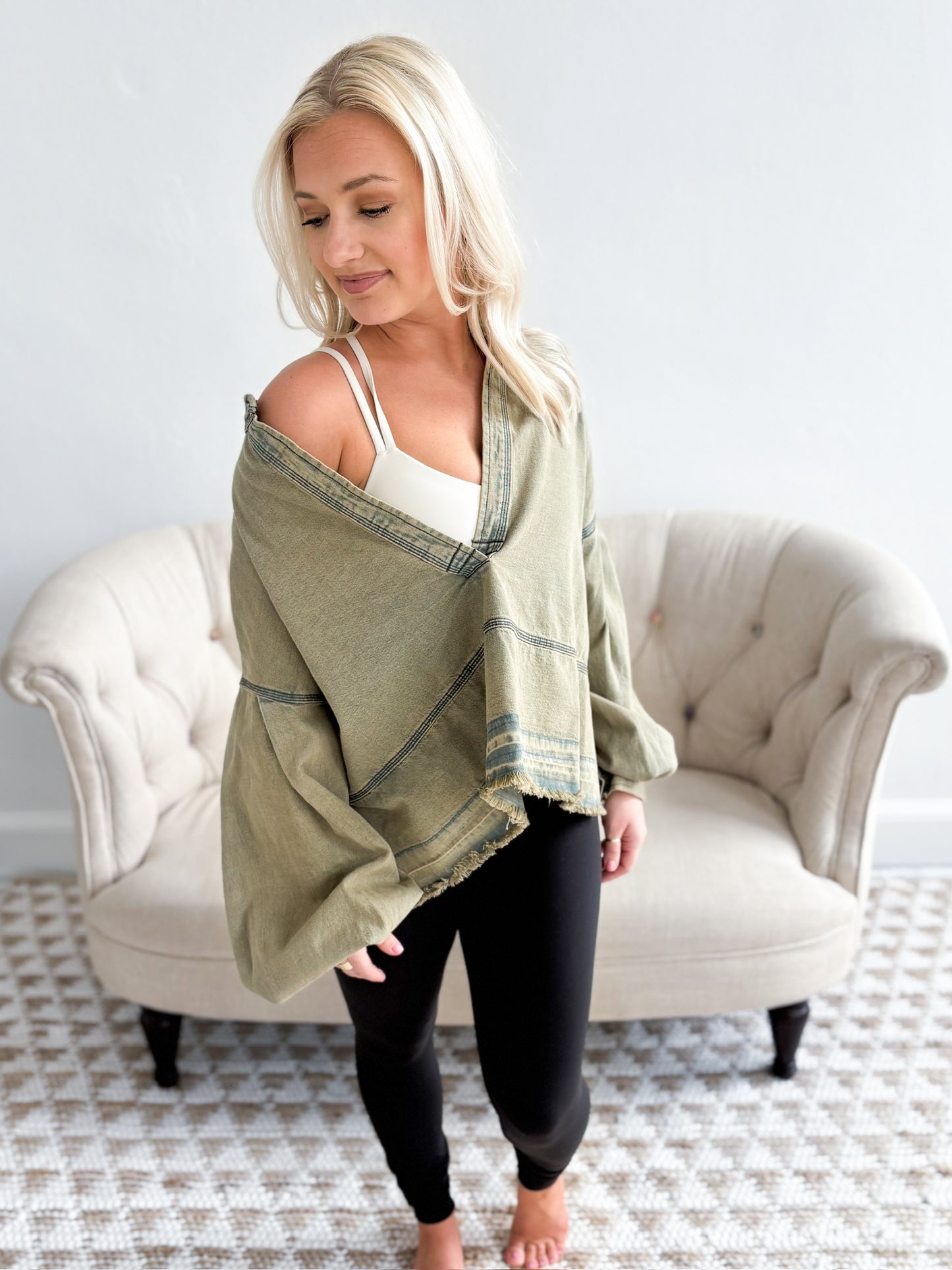 Jude Denim Pullover - Warm Camel