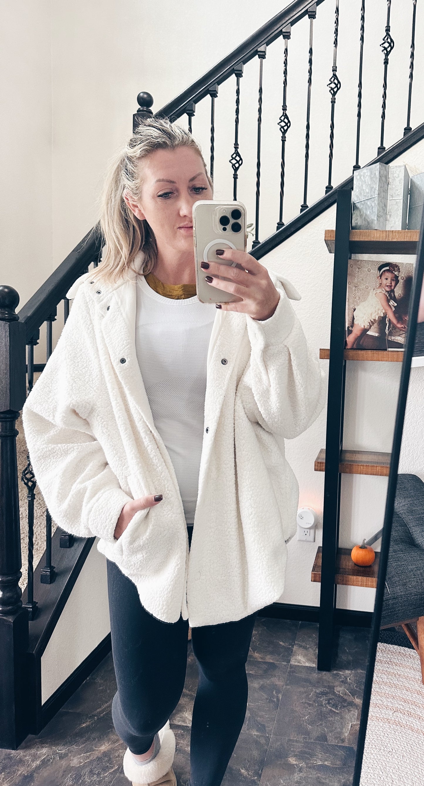 Micro Sherpa Envy Shacket - Ivory