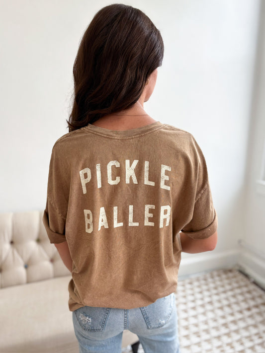 Pickle Baller Graphic Top - Toast
