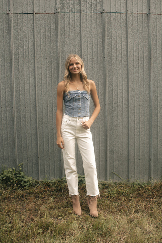Denim Corset Top
