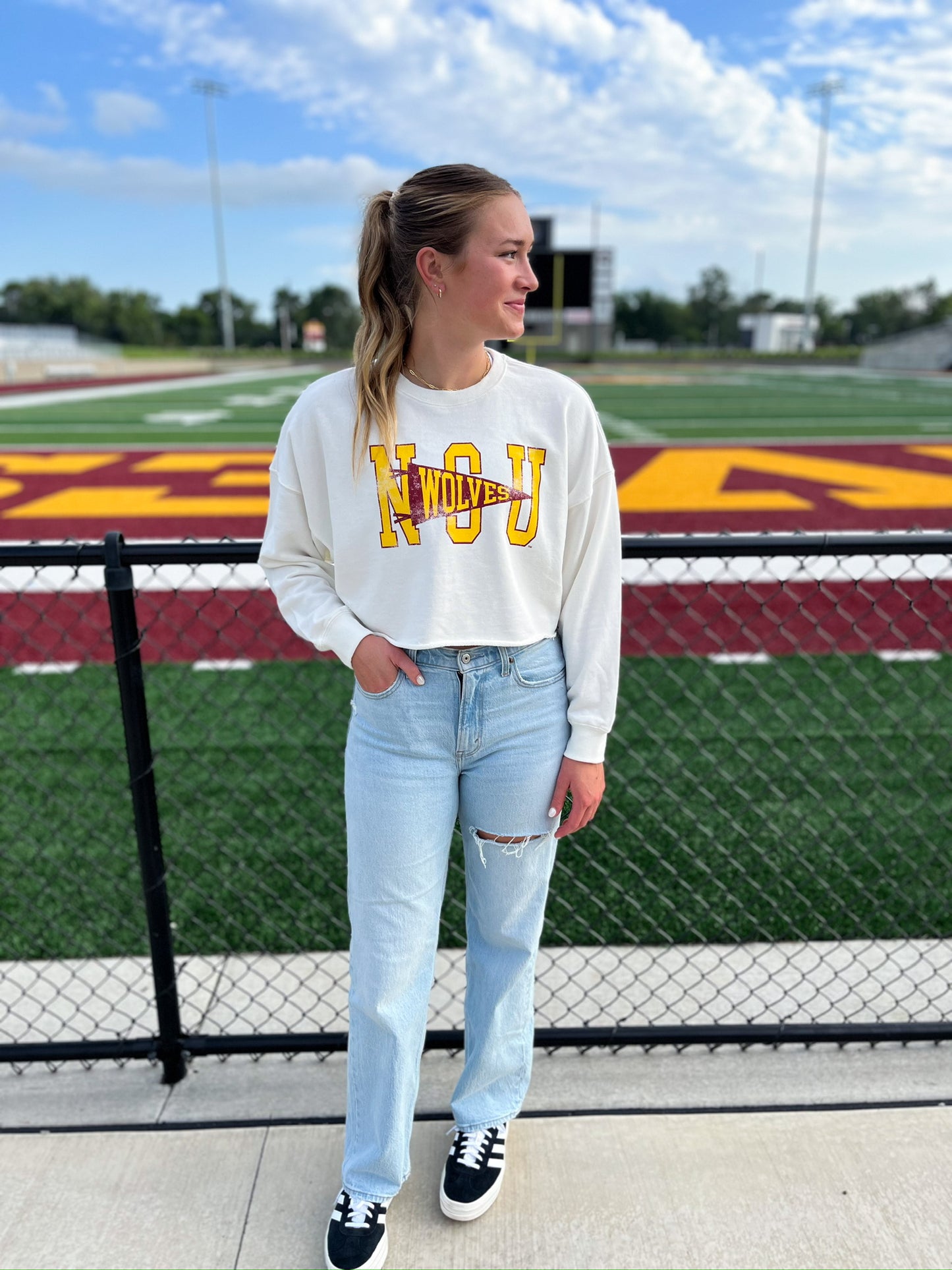 NSU Finlay Flag Crop LS - White