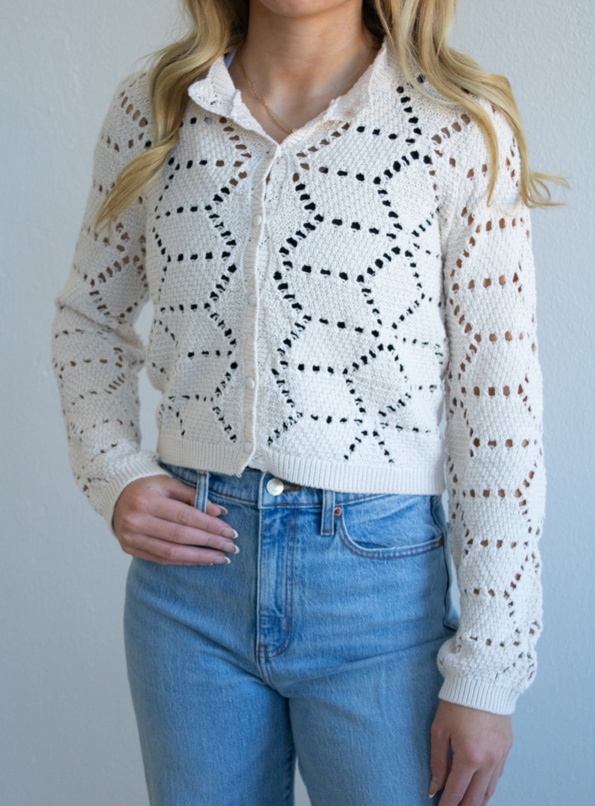 Rosalyn Sweater Cardigan - Crystal